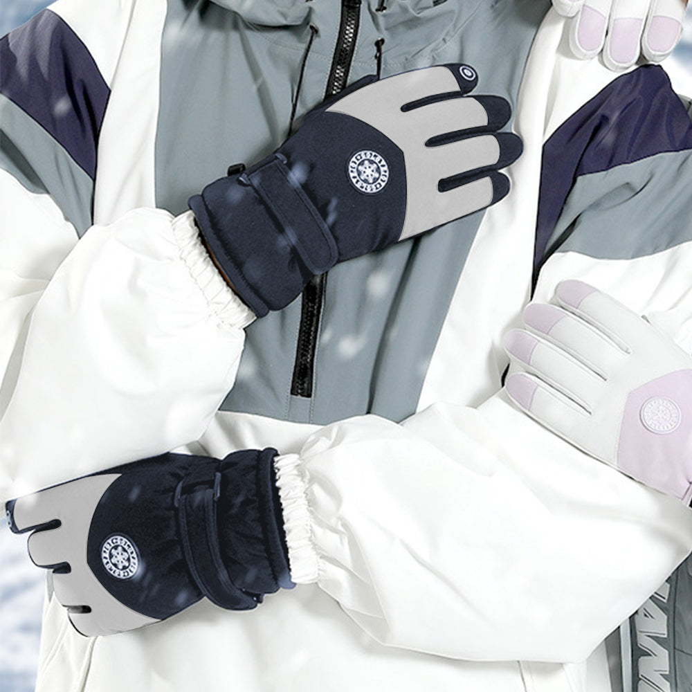 Pair of Warm Plush Touch Screen Winter Ski Gloves Snow Gloves Riding Gloves Navy