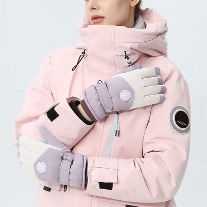 Pair of Warm Plush Touch Screen Winter Ski Gloves Snow Gloves Riding Gloves Dark Gray