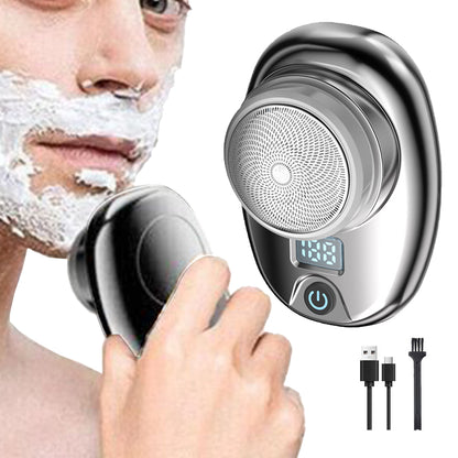 2pcs Mini Shaver Portable Electric Shaver Upgrade Rechargeable Pocket Razor for Men -Black and Silver