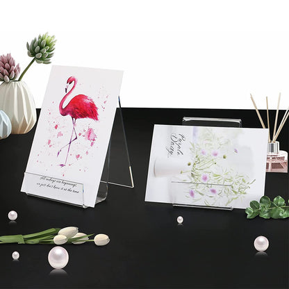 5Pcs Clear Acrylic Book Stand with Ledge Clear Acrylic Book Display Easel Display Stand for Displaying Books