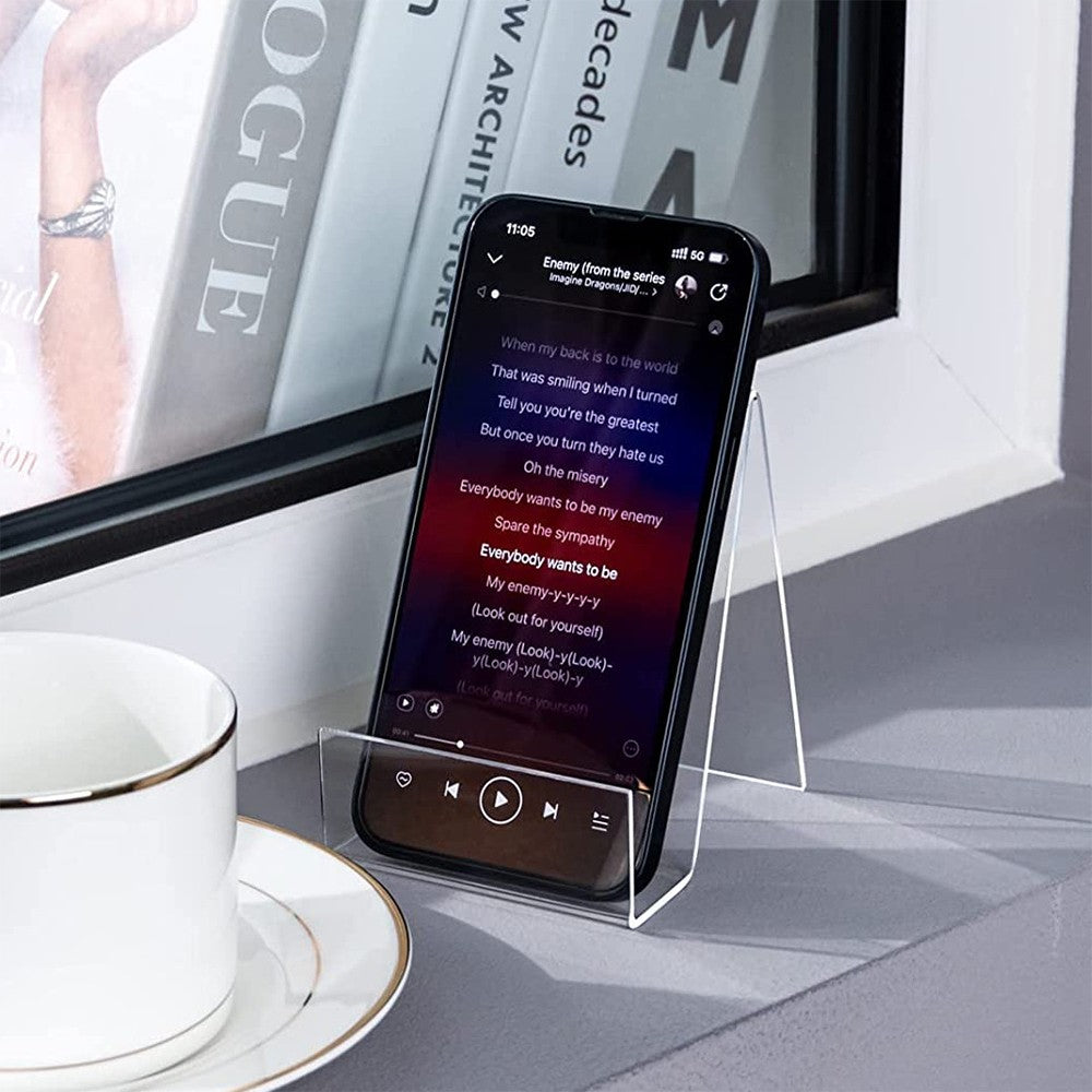 5Pcs Clear Acrylic Book Stand with Ledge Clear Acrylic Book Display Easel Display Stand for Displaying Books