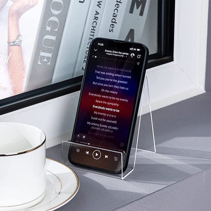 5Pcs Clear Acrylic Book Stand with Ledge Clear Acrylic Book Display Easel Display Stand for Displaying Books