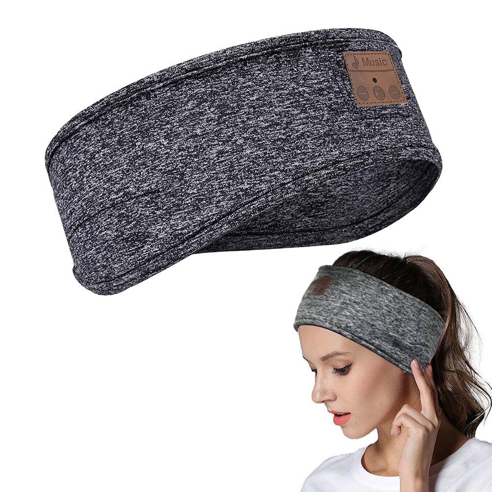 Sleep Headphones Breathable Bluetooth 5.2 Headband Wireless Sleeping Earbuds Earphones -Gray