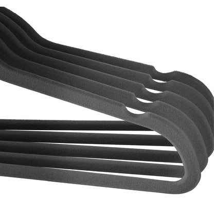 10Pcs Flocked Clothes Hanger Anti-Slip Hanger with 360 Degrees Swivel Hook for Suits Dresses Shirts Dark Grey