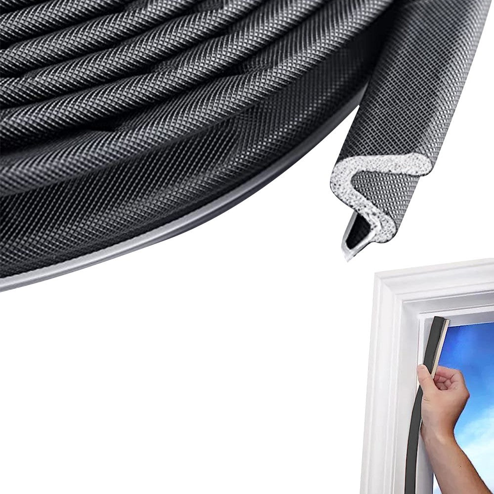 6M Door Sealing Strip V Shaped Door Windows Slot Weather Stripping Black