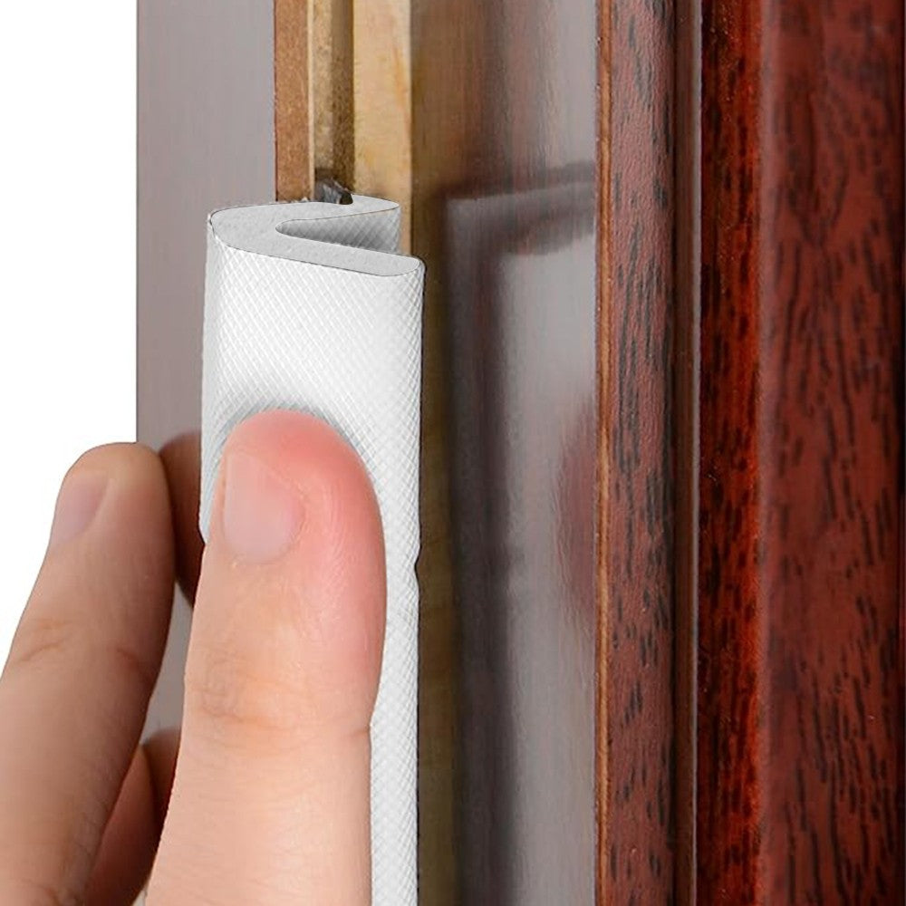 6M Door Sealing Strip V Shaped Door Windows Slot Weather Stripping White