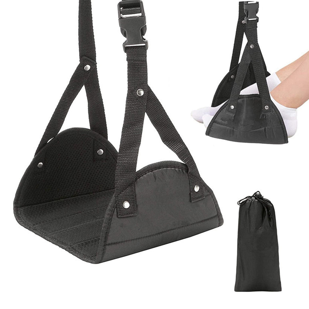 Travel Foot Rest Hammock Footrest Leg Pillow Memory Foam Cushion Hammock Black