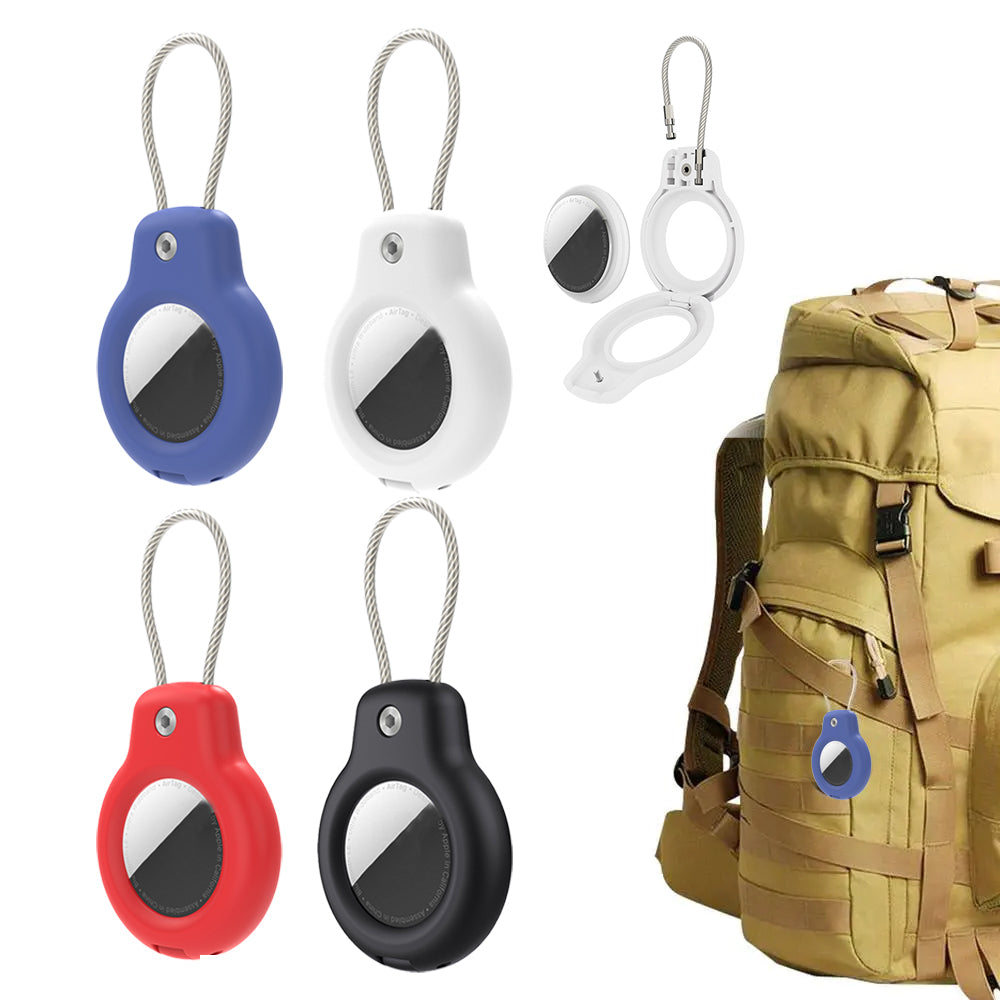 4 Piece Compatible with Apple AirTag Secure Holder - Black Blue Red White