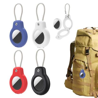 4 Piece Compatible with Apple AirTag Secure Holder - Black Blue Red White