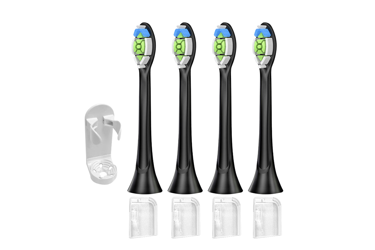 4Pcs Replacement Toothbrush Heads Compatible with Philips Black