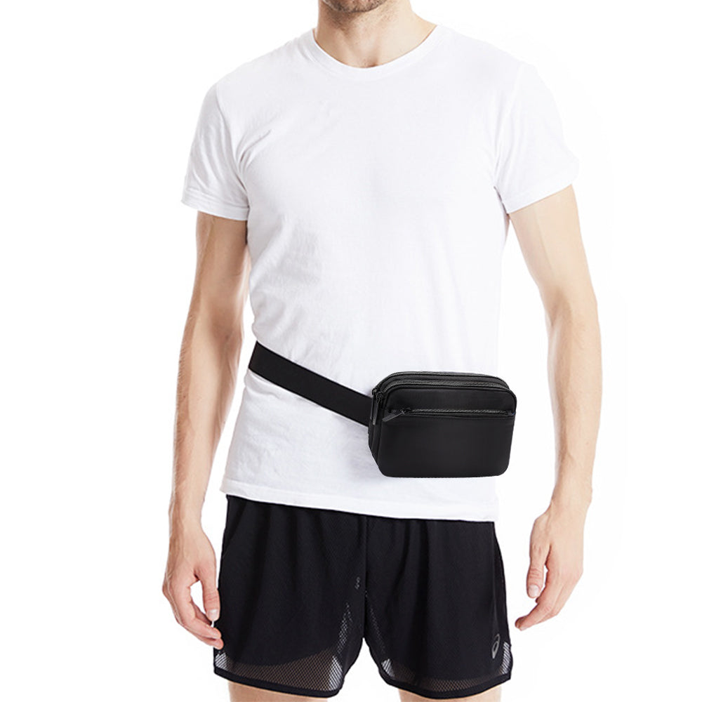 Chest Waist Packs Fanny Pack Waist Belt Bag for Women and Men Black