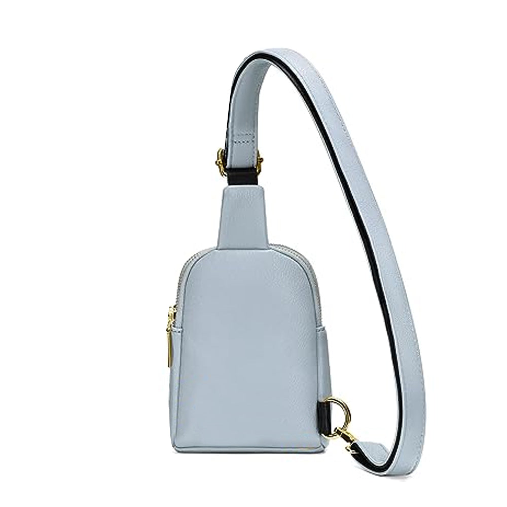 Unisex PU Sling Bag Fanny Pack Chest Pack Crossbody Bag Blue