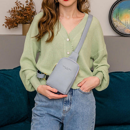 Unisex PU Sling Bag Fanny Pack Chest Pack Crossbody Bag Blue