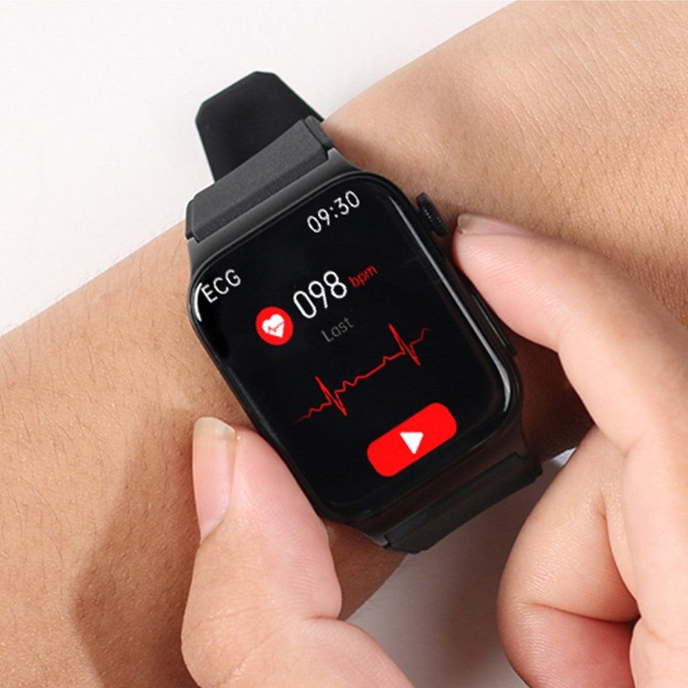 Bluetooth Smart Watch Sport Watch Blood Glucose ECG Monitoring Watch Black