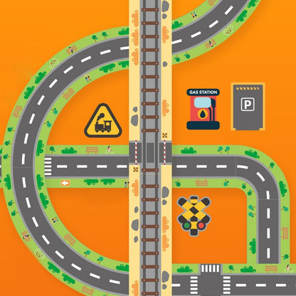 Kids DIY Imaginative Road Tape and Stickers Kit Toy Cars Accessories