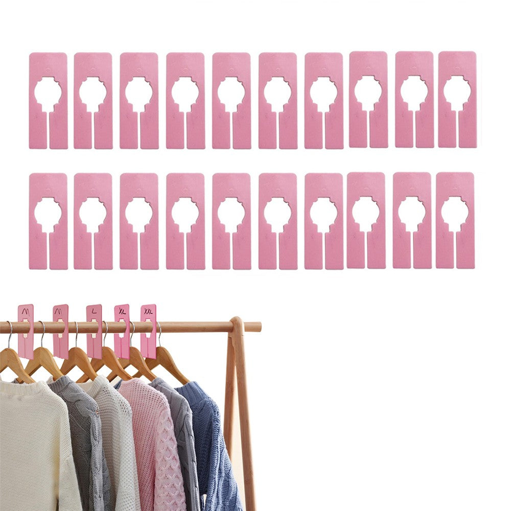 20Pcs Closet Rack Dividers Reusable Wardrobe Clothing Hanger Dividers Pink