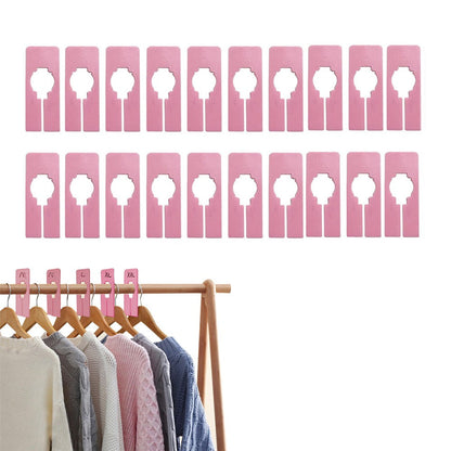 20Pcs Closet Rack Dividers Reusable Wardrobe Clothing Hanger Dividers Pink