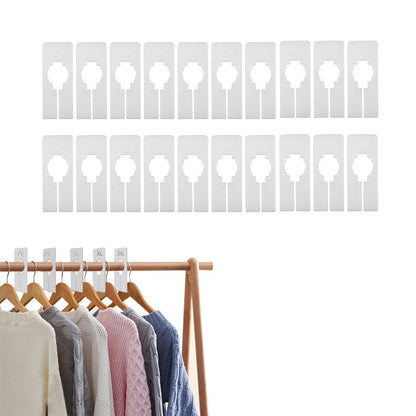 20Pcs Closet Rack Dividers Reusable Wardrobe Clothing Hanger Dividers White
