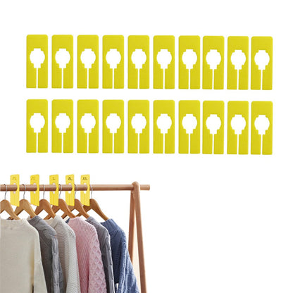 20Pcs Closet Rack Dividers Reusable Wardrobe Clothing Hanger Dividers Yellow