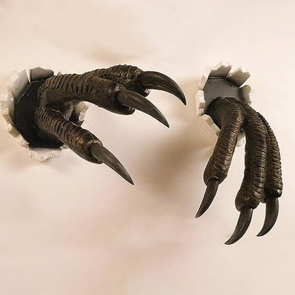 3-Piece Set Wall-Mounted Dinosaur Sculpture Props Home Art Dinosaur Decoration Brown