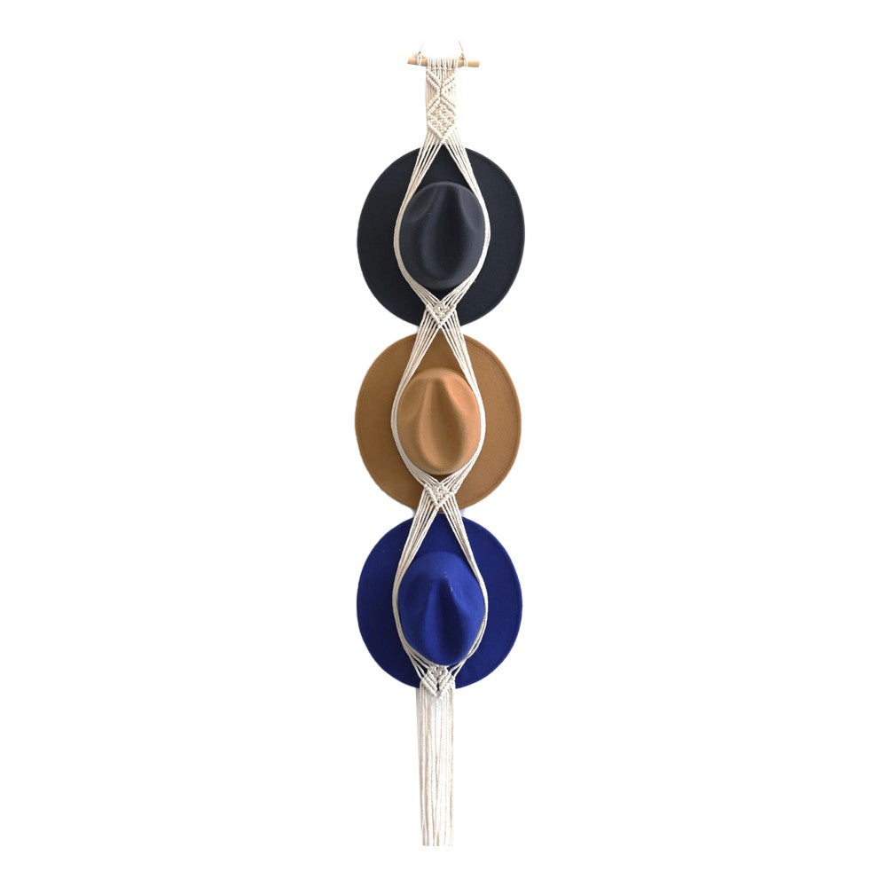 Macrame Hat Hangers for Wall Bohemian Women Hat Rack Organizer Hat Display Decor