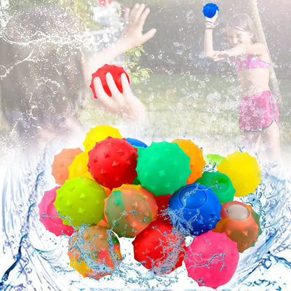 16Pcs Reusable Water Balls Quick Fill Water Balloons Bombs Kids Adult Water Fight Toy-Spike Ball