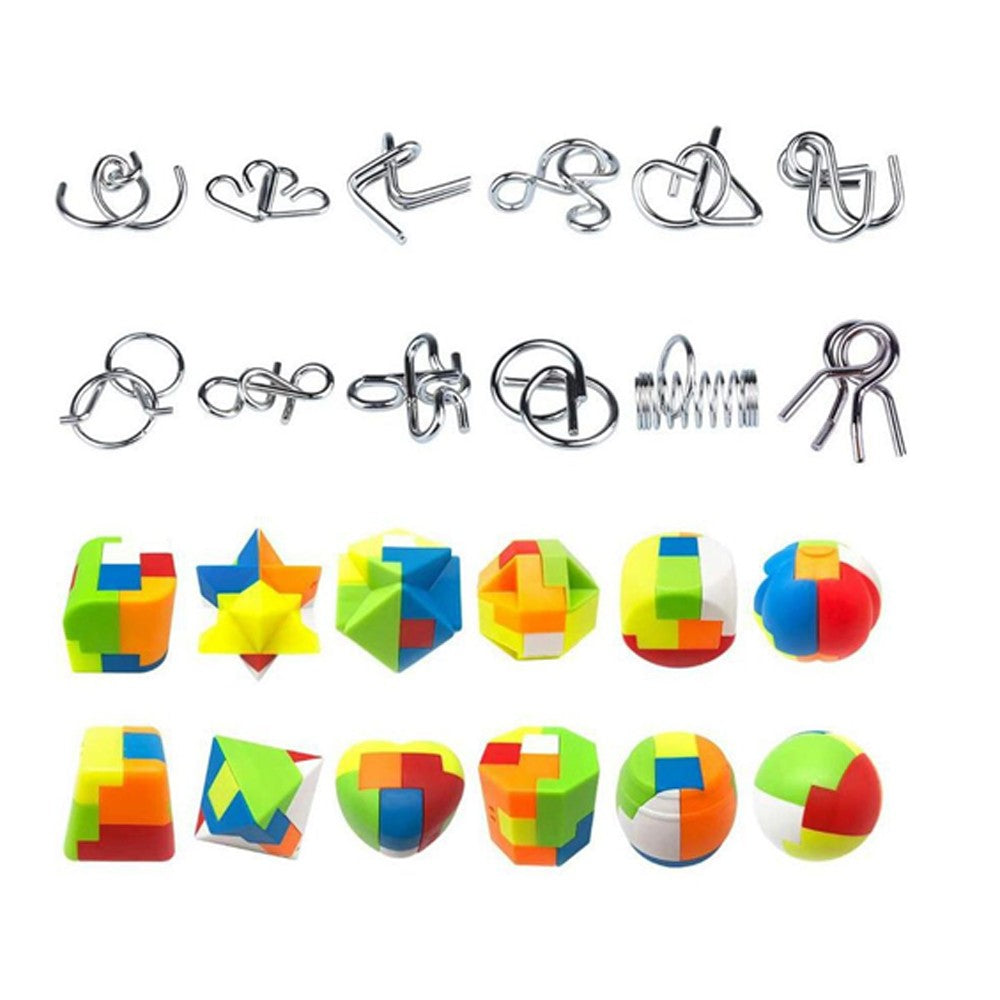 Kids 24Pcs Brain Teaser Puzzles Toys Advent Calendar Christmas Countdown Calendar Gift Box Style 1