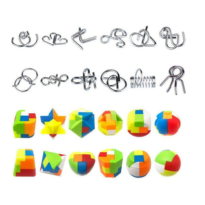 Kids 24Pcs Brain Teaser Puzzles Toys Advent Calendar Christmas Countdown Calendar Gift Box Style 1