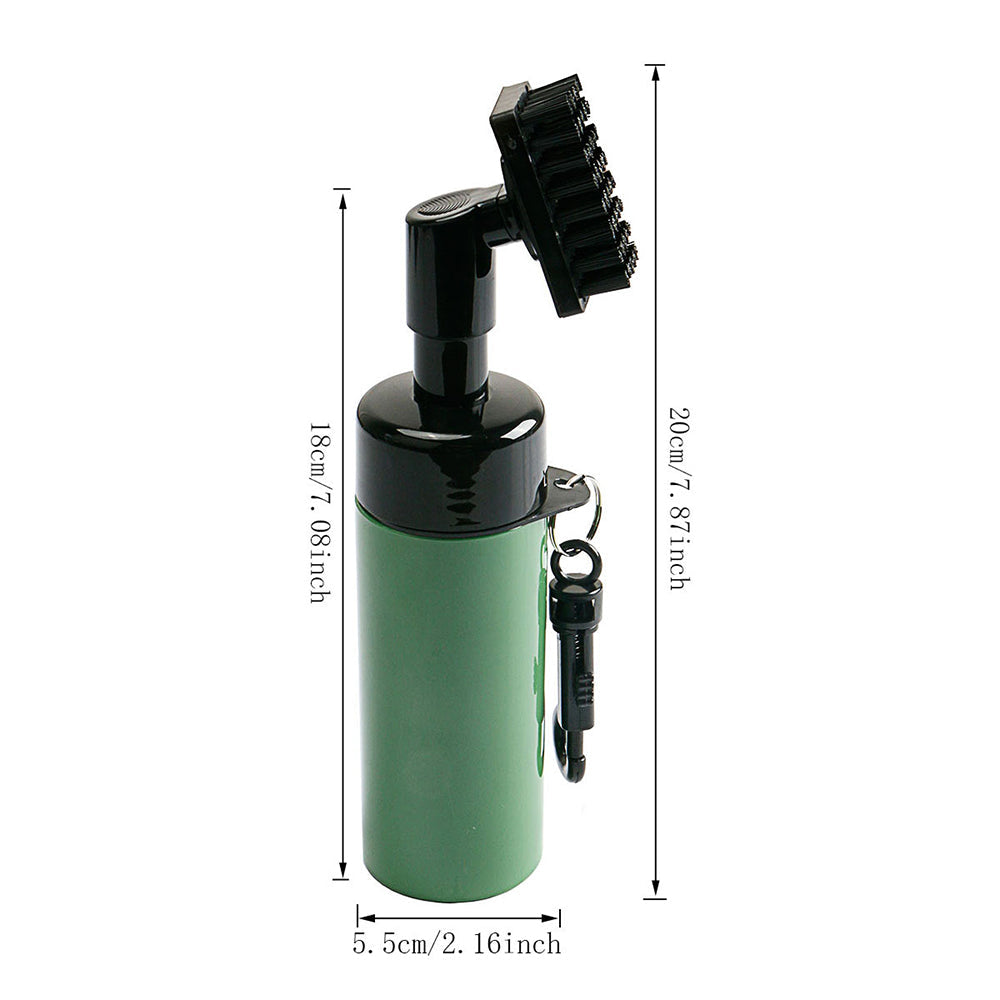 Golf Club Cleaning Brush Groove Cleaner with Squeeze Bottles Green