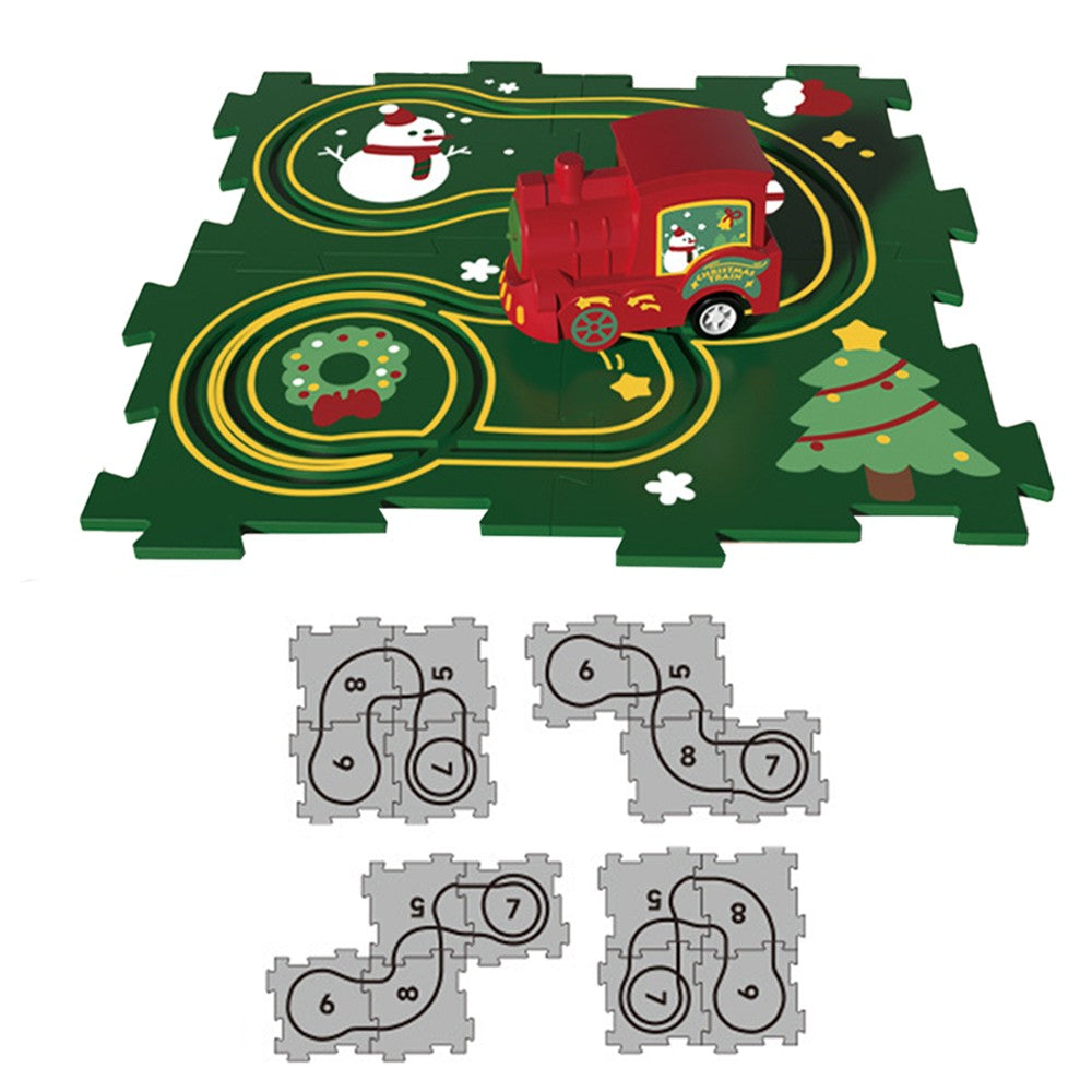 5-Piece Christmas DIY Assembling RailCar Building Toys Set Puzzle Track Car Play Set Kid Gift