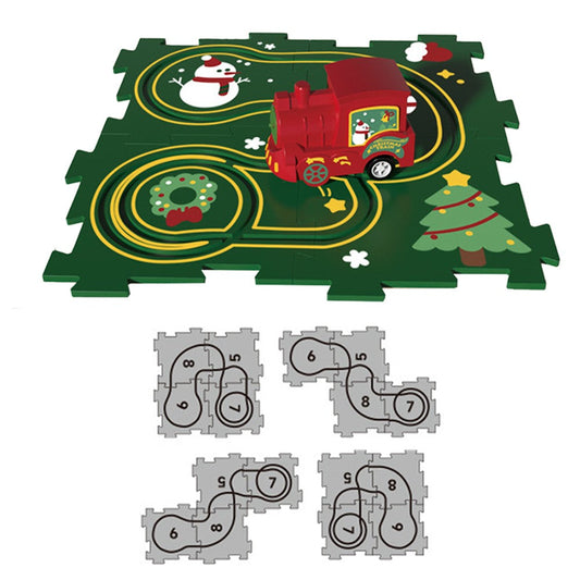 5-Piece Christmas DIY Assembling RailCar Building Toys Set Puzzle Track Car Play Set Kid Gift