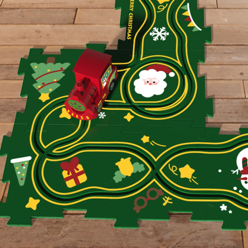 9-Piece Christmas DIY Assembling RailCar Building Toys Set Puzzle Track Car Play Set Kid Gift