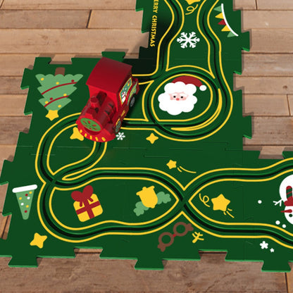 9-Piece Christmas DIY Assembling RailCar Building Toys Set Puzzle Track Car Play Set Kid Gift