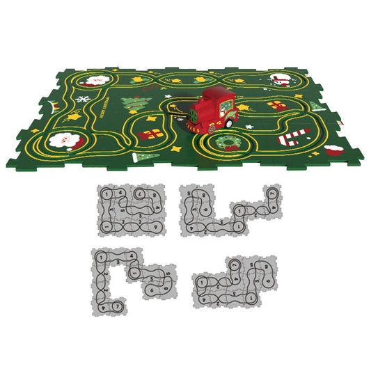 13-Piece Christmas DIY Assembling RailCar Building Toys Set Puzzle Track Car Play Set Kid Gift