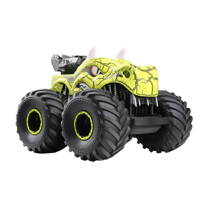 Dinosaur Toy Car RC Stunt Car 360 Degree Rolling Twister with Light Green