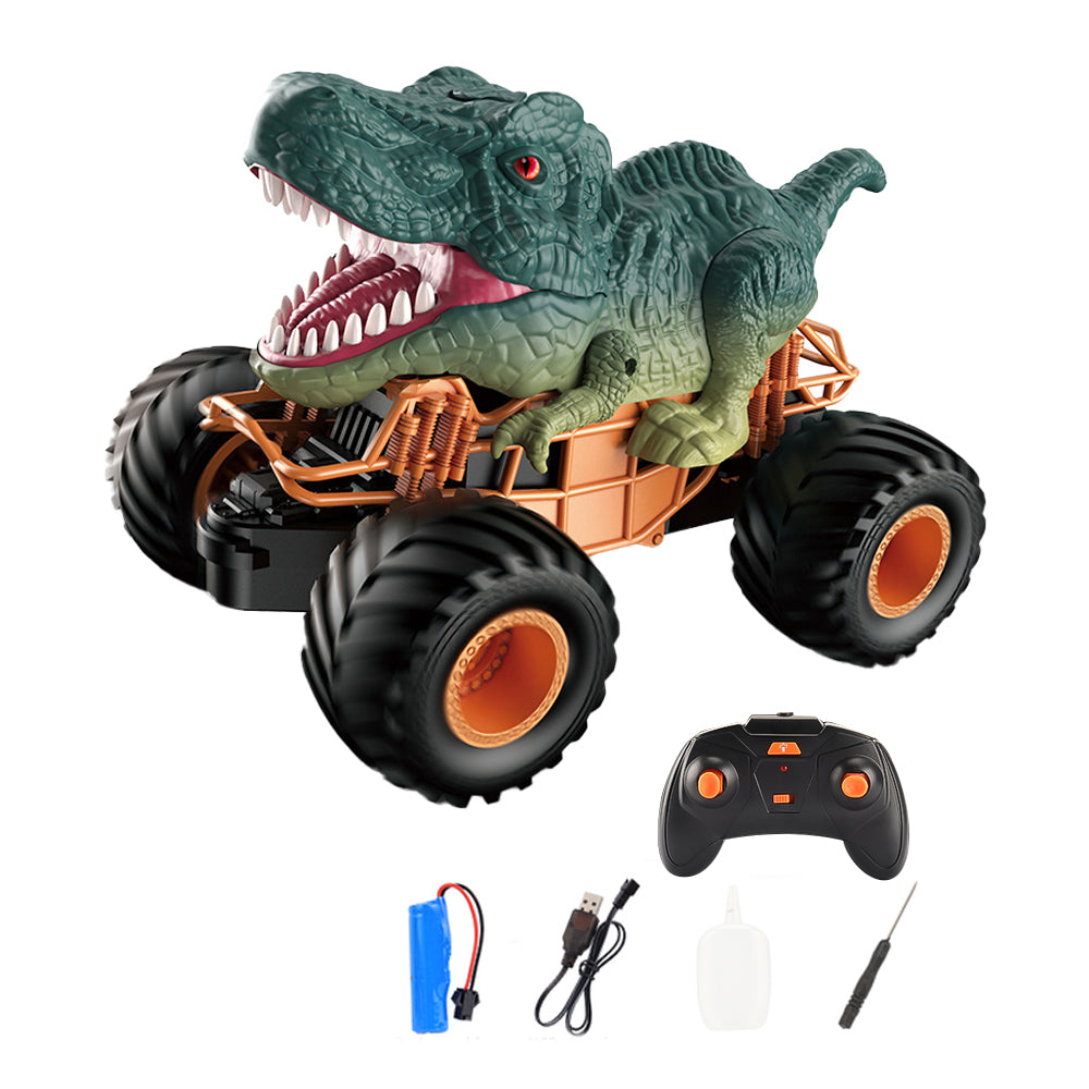2.4GHz Dinosaur Toys RC Off Road Car with Spray Mist Green