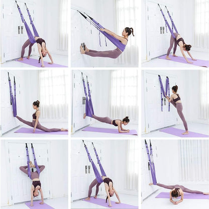 Stretching Exercise Strap Leg Stretcher Belt Flexibility Trainer for Dance Yoga Ballet Exercise Purple
