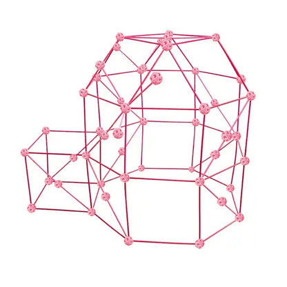 Set of 138Pcs DIY Kids Fort Building Toys Kit Build Educational Learning Toy Pink