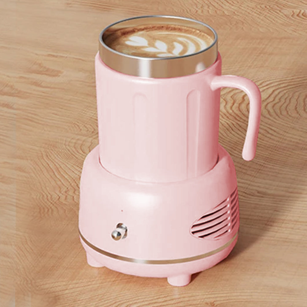 Electric Cooler Warmer Cup Fast Cooling Heating Coffee Milk Tea Pink