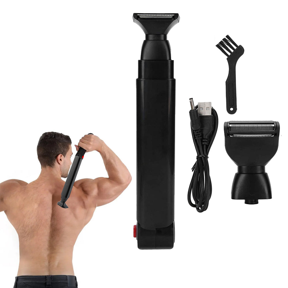 Men's Back Hair Remover USB Rechargeable Body Hair Trimmer Adjustable Back Shaver