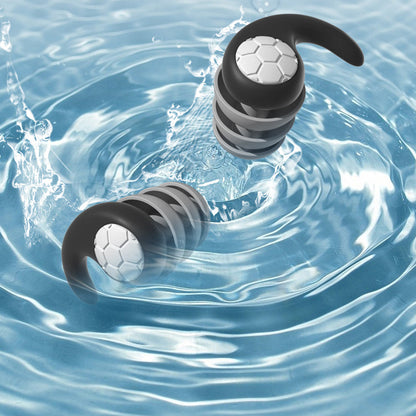 Pair of Silicone Swimming Ear Plugs Sleep Noise Reduction Earplugs Black