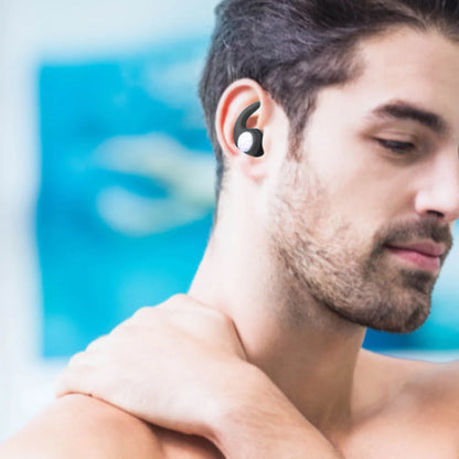 Pair of Silicone Swimming Ear Plugs Sleep Noise Reduction Earplugs Black