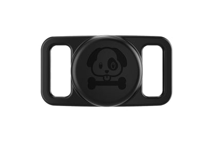 Water Resistant Airtag Dog Collar Holder Silicone Protective AirTag Cover-Black