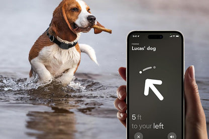 Water Resistant Airtag Dog Collar Holder Silicone Protective AirTag Cover-Black