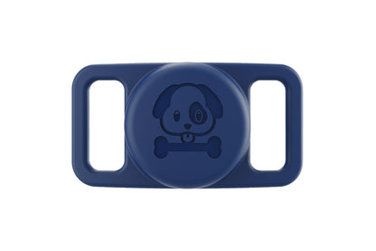 Water Resistant Airtag Dog Collar Holder Silicone Protective AirTag Cover-Blue