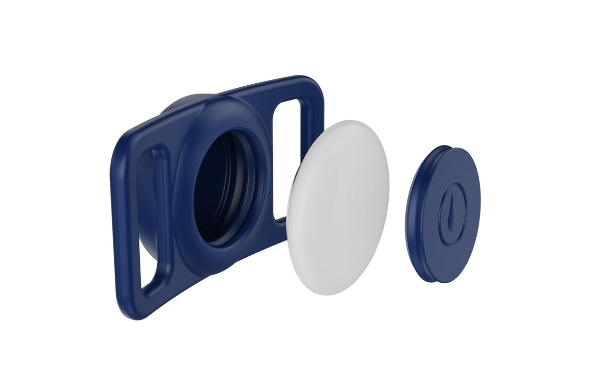 Water Resistant Airtag Dog Collar Holder Silicone Protective AirTag Cover-Blue
