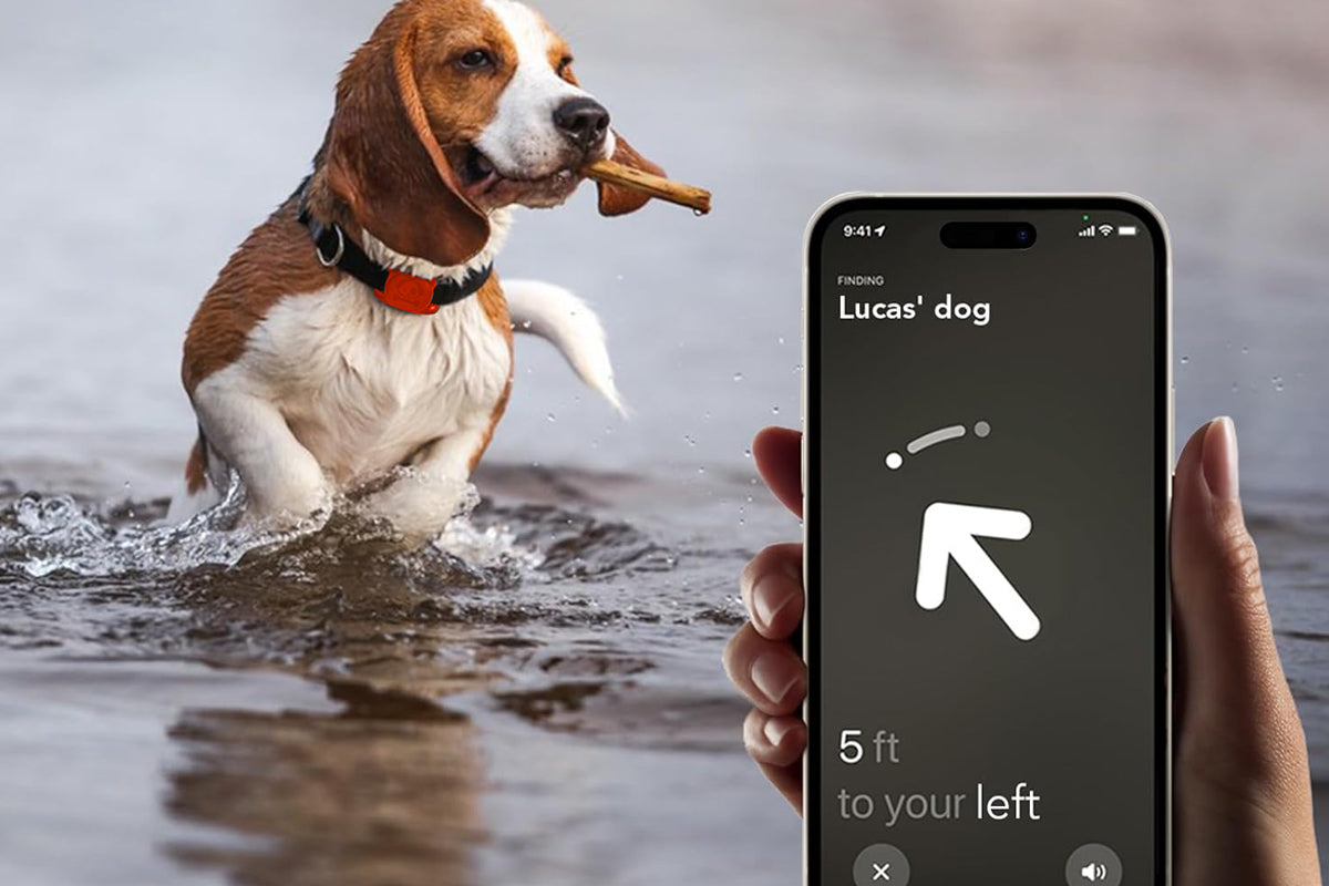 Water Resistant Airtag Dog Collar Holder Silicone Protective AirTag Cover-Red