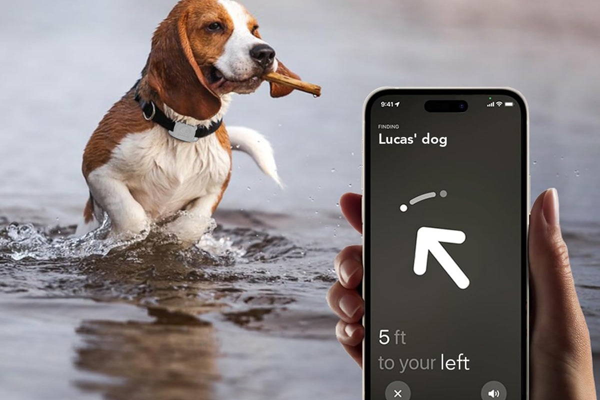 Water Resistant Airtag Dog Collar Holder Silicone Protective AirTag Cover-White