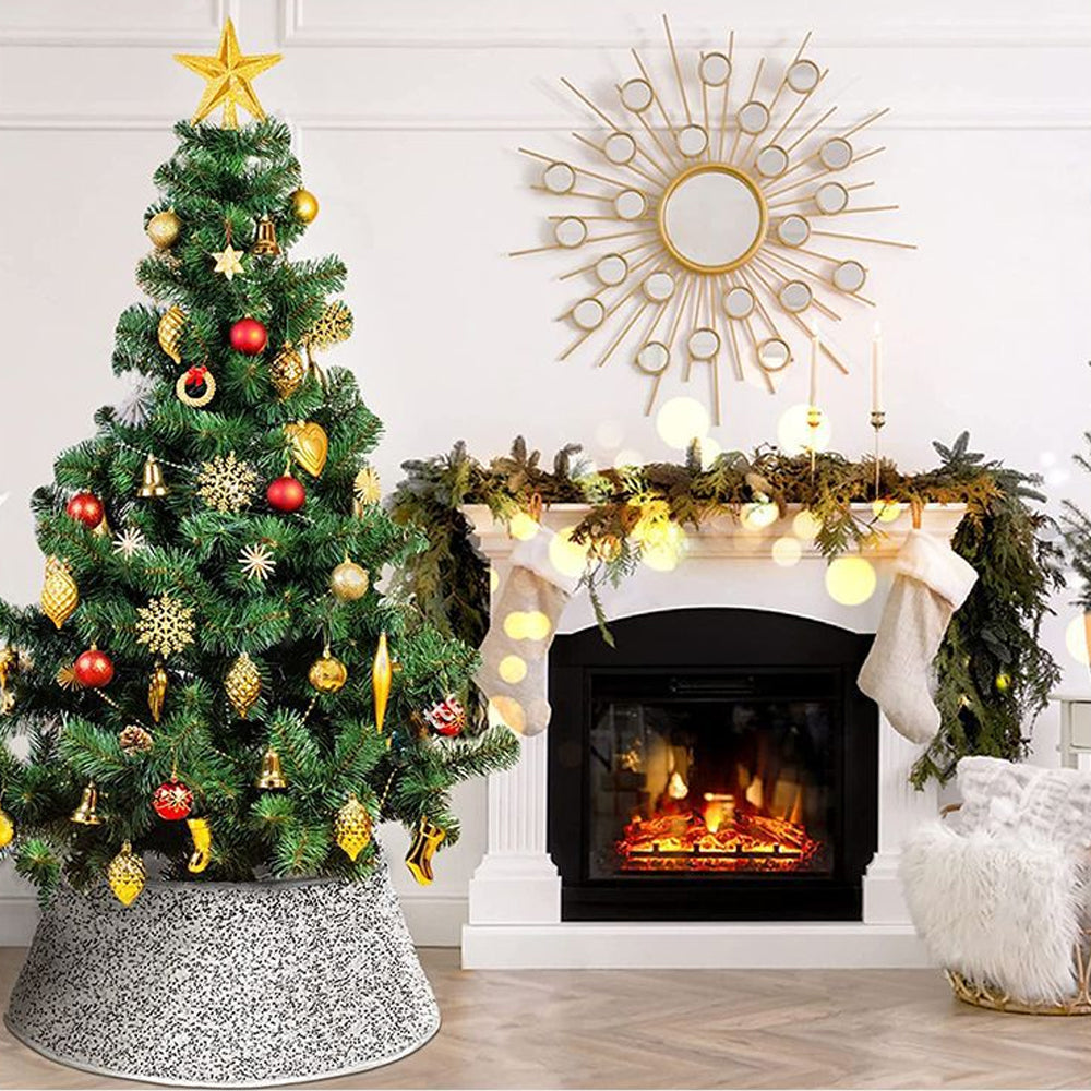Christmas Tree Collar Glitter Xmas Tree Ring Round Sparkle Christmas Tree Base Tree Skirt Sliver
