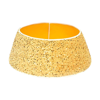 Christmas Tree Collar Glitter Xmas Tree Ring Round Sparkle Christmas Tree Base Tree Skirt Gold